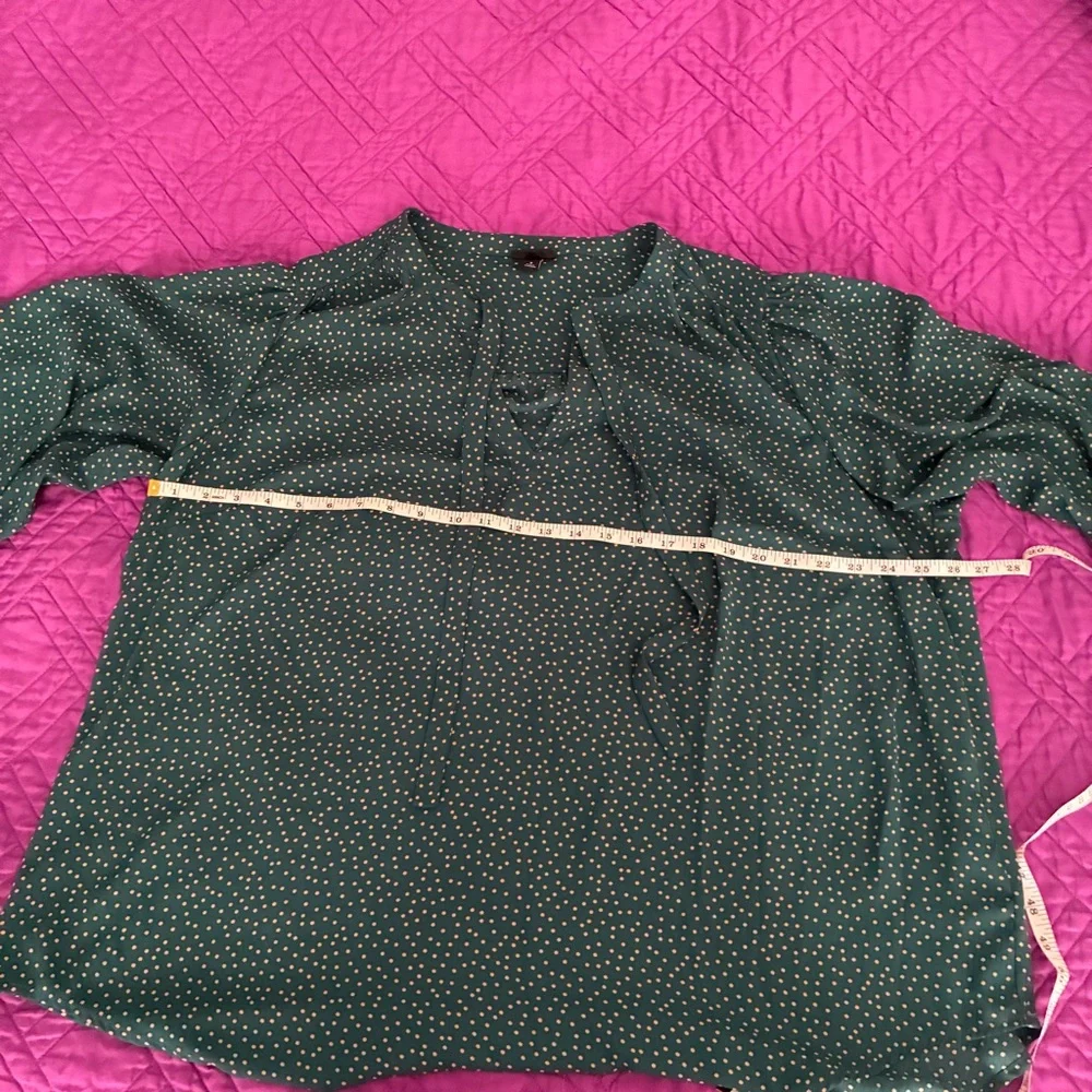 Torrid Teal Dotted Blouse - Picture 10 of 13